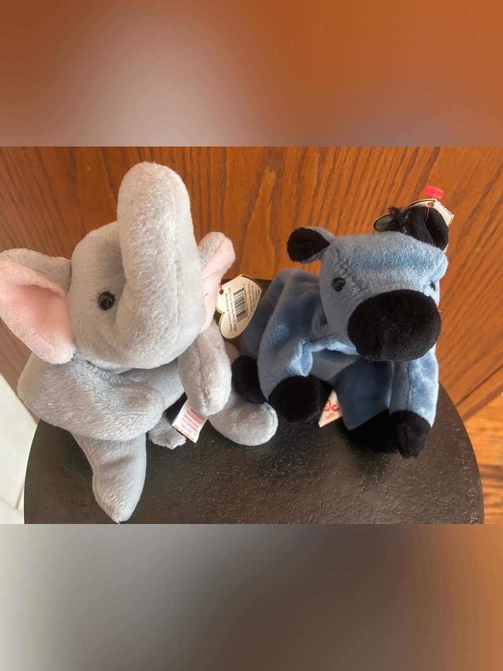 Ty Beanie Baby Set 1996 Election Righty Elephant & Lefty Donkey - Political